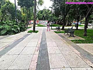 Puta Sissy in Miniskirt and Thong Skates Park, Gets Fucked by Thick Cock