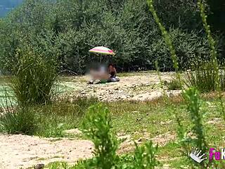 Elena de la Vega picks up guys for outdoor fucking with big tits.