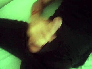 Horny Guy in Black Pants MOANING and JERKING OFF Big Cock!