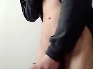 Enjoying coffee with milk at home