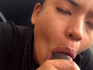 Cute Brunette Stepsister's Friend Gives Delicious Blowjob To Amateur Couple