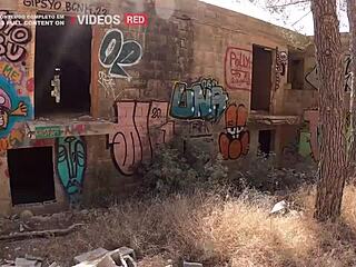 Brazilian Teen Couple on Ibiza Beach, Muscular Bodybuilder with Big Ass Natural Tits