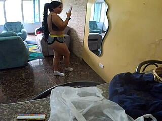 Stepsister teases with sexy dance in my new condo