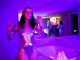 Interracial black cock sex surprise for Chloe Faye in night club disco long clip