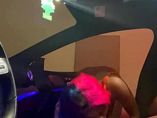 Gay Slut Sucks Big Black Cock in Car