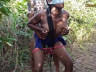 Black Amateur Slay Queen Bent Over and Fucked in Hairy Bush Outdoors