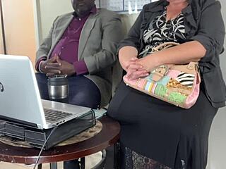 Business meeting turned into black cock blowjob by horny sex with bbw ssbbw big ass blonde milf secretary boss eating pussy in office big cumshot on tits big load
