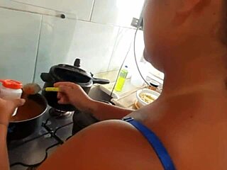 Hey, Brazilian Babe with Big Tits Gives Brutal Blowjob to Black Monster Cock, Doubting the Sauce for Pasta