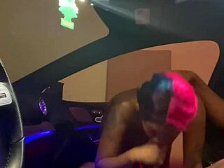 Gay Slut Sucks Big Black Cock in Car