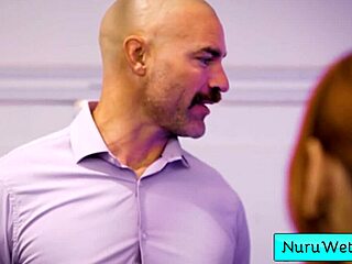 Blonde Sexy Teen Prepares Client For Wet Nuru Massage With Lauren Phillips And David Lee