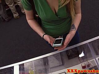 broke babe fucks pawnbroker in hidden cam