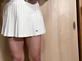 tennis girl shamed with weird undies n anal plug... volleyball girl got tail plug too