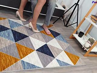 Anabel Fucked By Max, Cum On Her Tan Pantyhose Feet