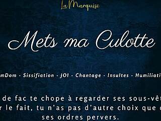 French femdom humiliates with sissification and jerk off instructions, evoking deep emotions.