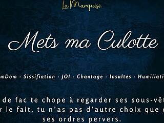 French femdom humiliates with sissification and jerk off instructions, evoking deep emotions.