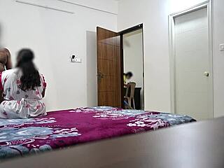 Feeling intense pleasure from blowjob and fucking my wife as maid cleans