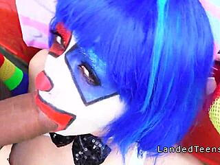 Teen Clown Costume Outdoor Group Fuck