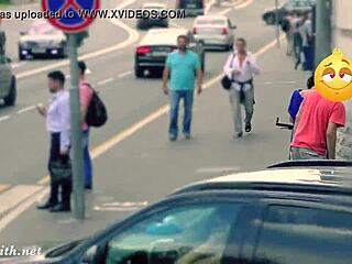 Hidden cam captures Jeny getting stripped in public street