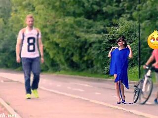 Hidden cam captures Jeny getting stripped in public street