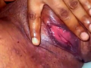 her pussy is so wet, spreading those legs and big clit wide