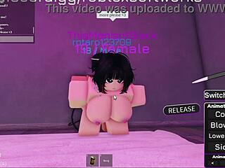 Fucking hot Roblox girl flaunts big tits and ass for cumshot