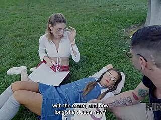 Blonde couple enjoys ass licking on the sofa like groceries