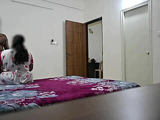 Blowjob and Hardcore Fucking with Wife While Maid Cleans Room Nearby!