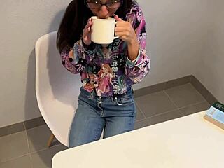 my glasses hid my nympho side craving outdoor cum facials