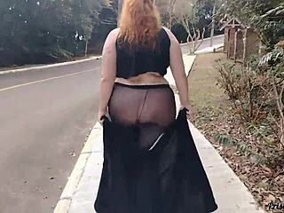 Priscila Novinha Strolls Streets in See-Through Outfit with No Panties