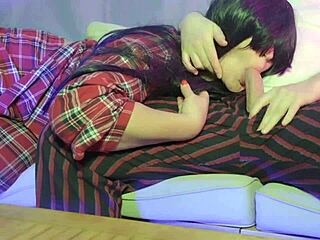 Stepdad shares couch with stepdaughter leading to cumshot and facial on sofa