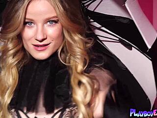 Skinny Teen Blonde Roxy Shaw Poses Naked In Lingerie For Playboy