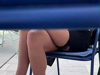 risky public flashing with 18yo teen