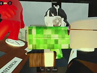 she goes afk, and the group starts fucking the shemale in a wild gangbang?