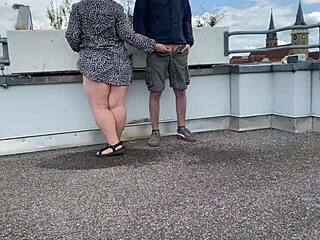 Oh man, peeing fetish with my cougar mother-in-law flashing huge natural tits in roleplay!