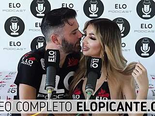 Elo podcast passionately sucks Veve Valencia's tits in emotional encounter