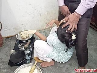 indian desi step-mom gets pounded hard in kitchen action