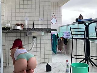 Maid Cleans House, Shows Ass Publicly
