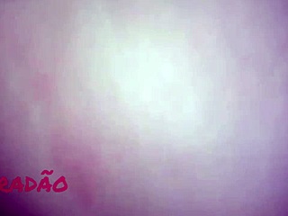 Amateur with big natural tits in lingerie gives blowjob to orgasm and swallows cum