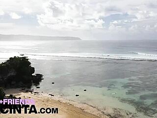 Asian Babe Putri Cinta Fingers Her Tight Asshole. She Masturbates On The Beach With Big Ass Exposed.