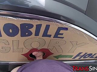 sexy stockings tranny in gloryhole scene