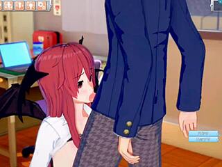 This hentai features small devil getting big tits rubbed.