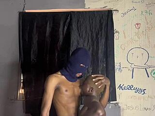 Ebony Amateur Gives Blowjob to Big Black Cock Before Anal Orgasm