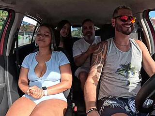 ted rides with couple, gets latina candy debby