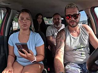 ted rides with couple, gets latina candy debby