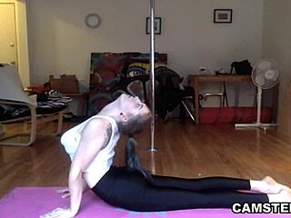 Big Tits Brunette Yoga On Webcam