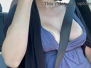 Artemisia Love rides naked in car