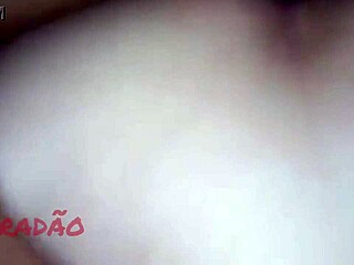 Amateur with big natural tits in lingerie gives blowjob to orgasm and swallows cum