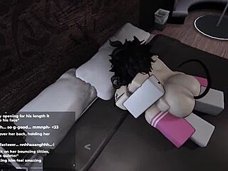 Cute slut's big ass pleases in Roblox game sex
