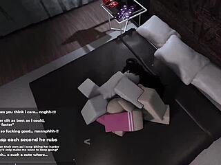 Cute slut's big ass pleases in Roblox game sex