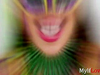 busty brunette oiled milf with thick ass wishes happy mardi gras - camela clutch